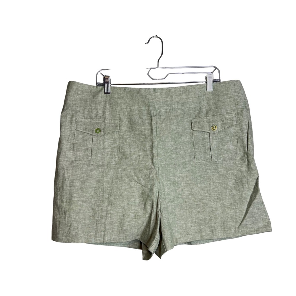 NY&C Linen Blend Safari‎ Shorts Size XXL Patch Pockets Pull On Elastic Waist NWT